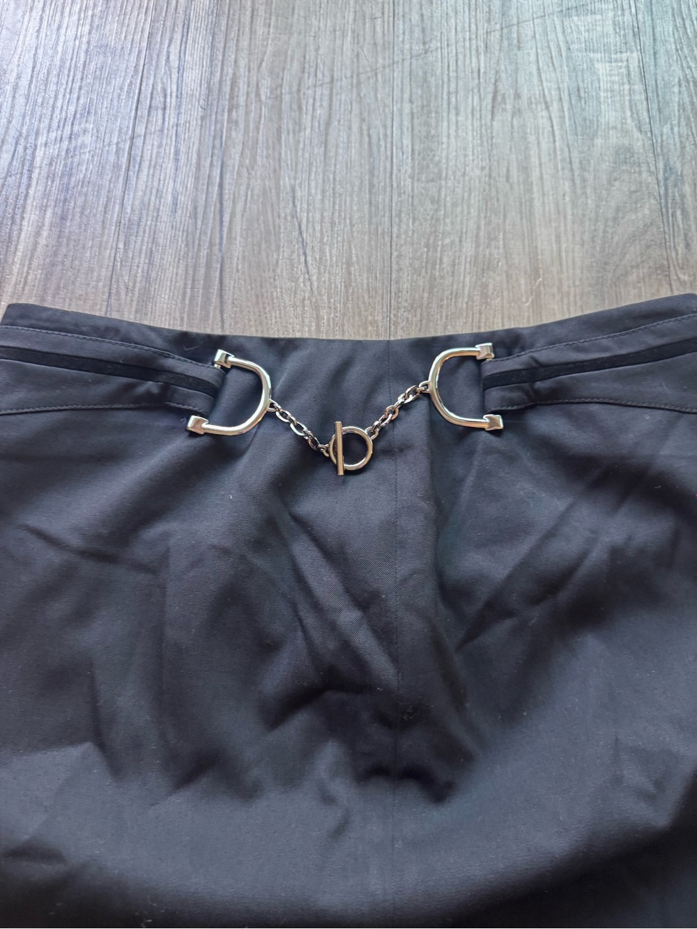 VTG Gucci Black Chain-Accent Pencil Skirt size 40 - Picture 3 of 11